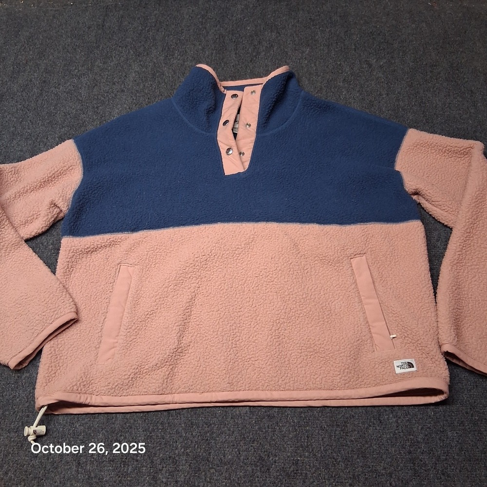The North Face Cragmont Fleece 1/4 Snap Jacket Pink and Blue Size Large